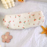 Realaiot 1pcs Cute Simple Flower Pen Bag For Girls Kawaii Stationery Large Capacity Pencil Case Pen Box Cosmetic Pouch Storage Bag