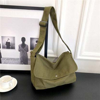 Realaiot Fashion Women Shoulder Messenger Bag Solid Simple Canvas Spring Shopping Bag Female Tote Crossbody Bag For Women Ladies Handbag