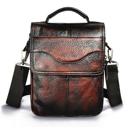 Cyflymder Quality Leather Male Casual Design Shoulder Messenger bag Cowhide Fashion Cross-body Bag 8" Tablet Tote Mochila Satchel