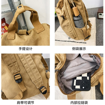 Cyflymder Portable Ladies Canvas School Backpack Trendy Cool Boy Girl Travel Student Bag Male Female College Backpack Men Women Laptop Bag