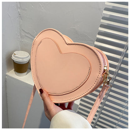 Cyflymder PU Leather Women Heart-shaped Crossbody Bag Luxury Designer Small Shoulder Bags for Ladies Female Evening Clutch Purse Handbags