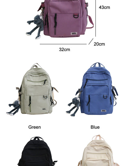 Cyflymder New Double-deck Waterproof Nylon Women Backpack Female Multi-pocket Laptop Backpack Unisex Travel Bag College Schoolbag