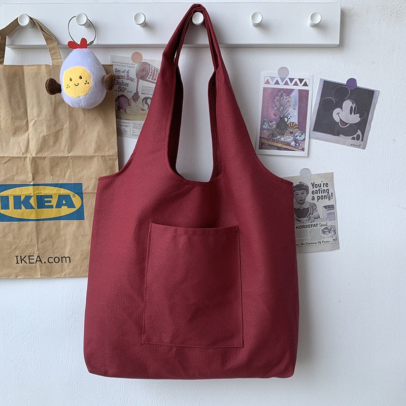 Cyflymder Shopping Bag Woman Bag Pure Color Series Beige Reusable Harajuku Commuter Simple Large Capacity Fashion Tote Bag