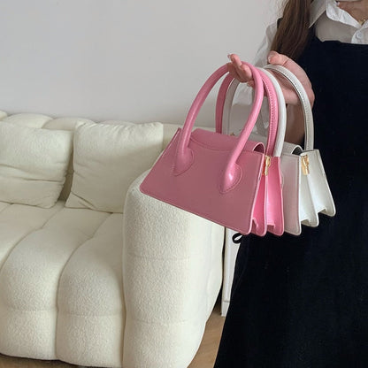 Realaiot Fashion Pink Small Square Women Clutch Purse Handbags New Simple Ladies Messenger Bag Solid Color Female Shoulder Crossbody Bags