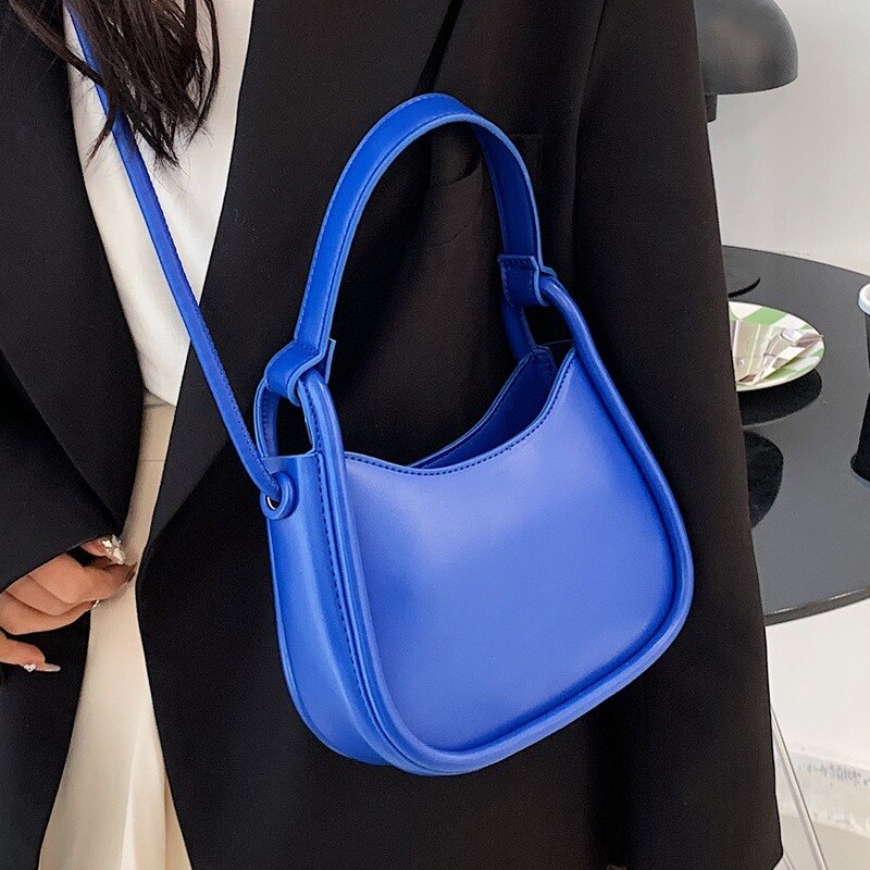 Realaiot Spring Famous Brand PU Leather Women's Designer Underarm Handbag Short Handle Luxury Brand One Shoulder Crossbody Bags