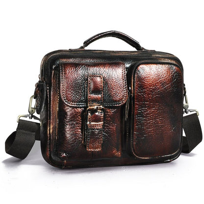 Cyflymder Original Leather Male Fashion Casual Design Satchel Crossbody Shoulder Messenger bag Tote 9" Tablet Mochila Pouch For Men