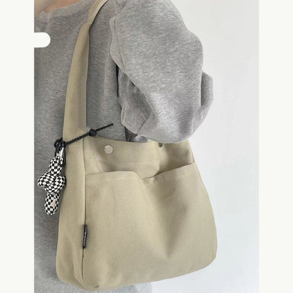 Cyflymder New Fashion Women Canvas Shoulder Bag Cotton Cloth Female Student Messenger Bag Large Capacity Shopping Tote Bag Handbag