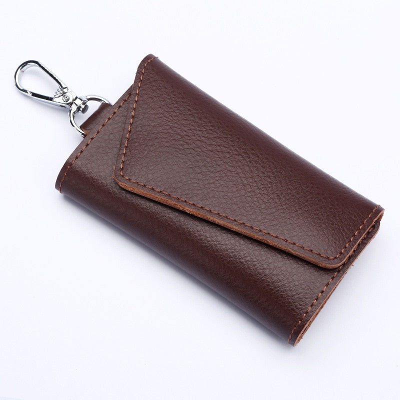 Cyflymder Leather Keychain Men Women Key Holder Organizer Pouch PU Case Split Car Key Wallet Housekeeper Key Case Mini Card Bag