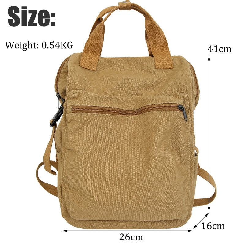 Cyflymder Portable Ladies Canvas School Backpack Trendy Cool Boy Girl Travel Student Bag Male Female College Backpack Men Women Laptop Bag