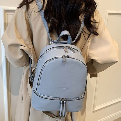 Realaiot Fashion Women Leather Backpack High Quality Teen Girls Shoulder Bag Luxury Designer Backpacks Rucksack Female Daypack Bags