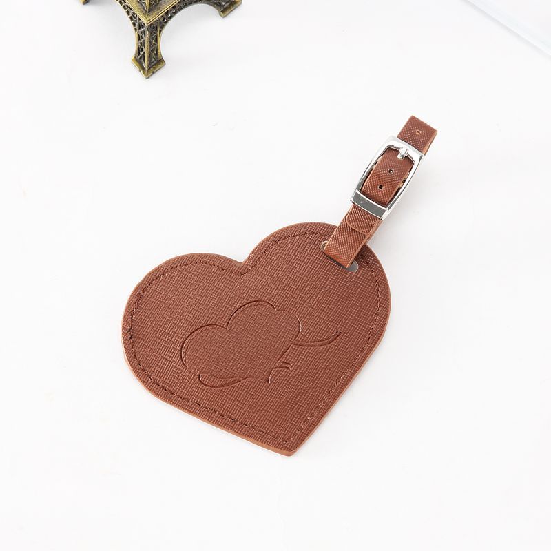 Realaiot Baggage Boarding Tag Women Travel Accessories Leather Suitcase ID Address Holder Portable Label New Fashion Heart Luggage Tag