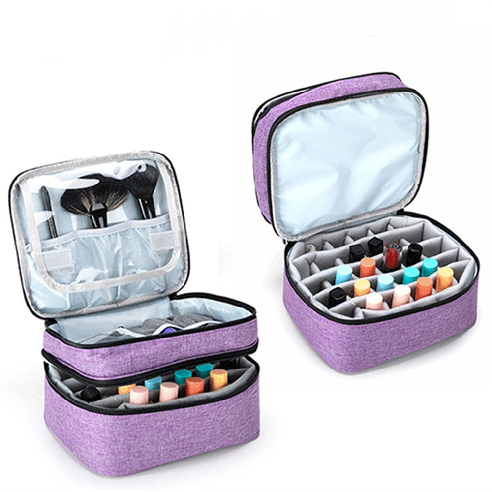 Cyflymder new Nail Polish Storage Cosmetic Bag Portable Organizer Carry Case 30 Bottles Essential Oil Bag bolsa de almacenamiento