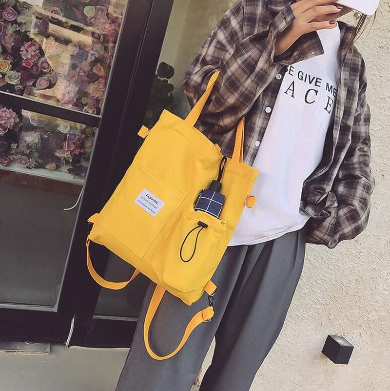 Realaiot Simple Women Package Print Cute Bear Canvas Bag Handbags Japanese Literary Shoulder Bag Casual Shopping Tote Girl Handbag