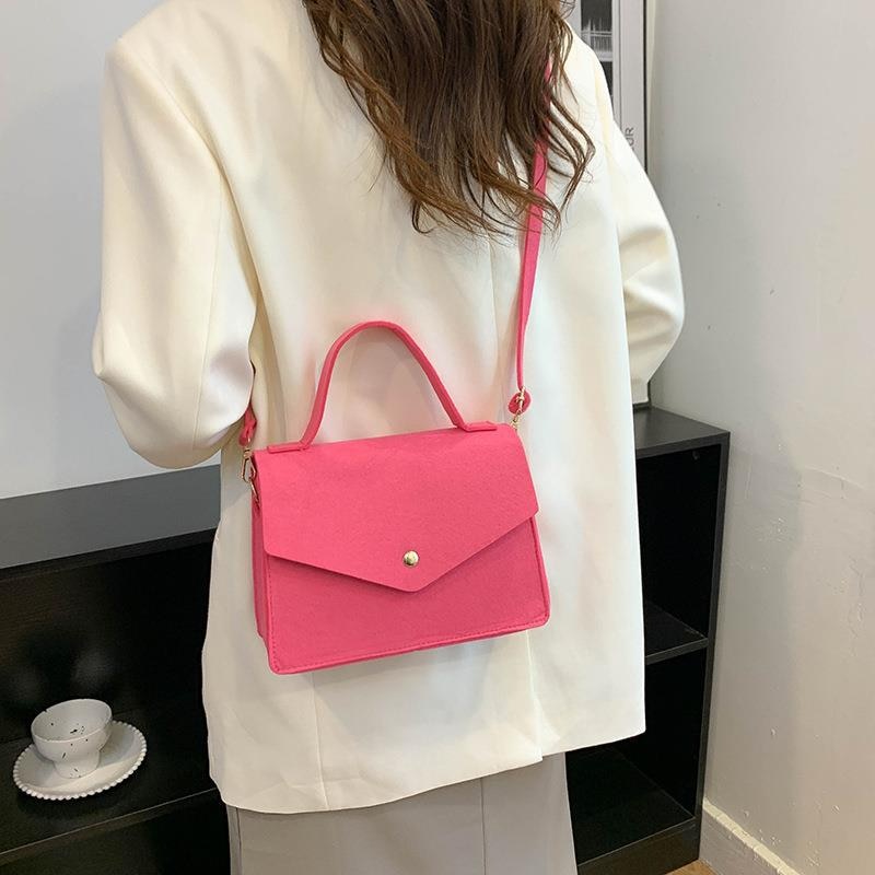 Cyflymder Popular Women Solid Color Handbags New Fashion Shoulder Bags Non-woven Fabric Crossbody Bags Solid Color Elegant Bags