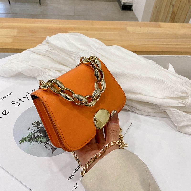 Cyflymder New British Fashion Simple Small Square Bag Women's Designer Handbag High-quality PU Leather Chain Mobile Phone Shoulder Bags