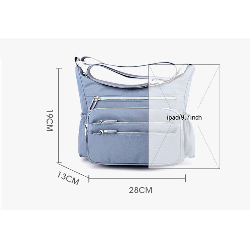 Cyflymder New Women Shoulder Bags Large Capacity Nylon Messenger Bags Simple Multi-Pockets Waterproof Crossbody Mommy Travel Handbags