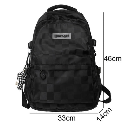 Realaiot Female Men High Capacity Travel Book Bag Girl Boy Lattice SchoolBag Male Women Plaid College Backpack Lady Laptop Unisex Fashion