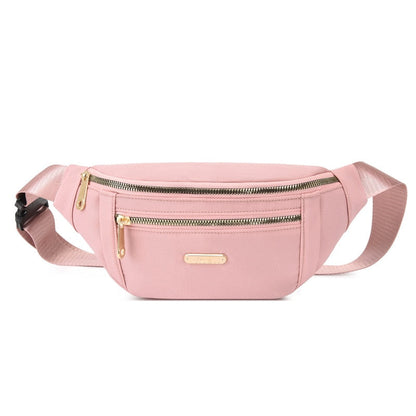 Realaiot Waist Bags for Women Oxford Leisure Color Waist Bag Shoulder Crossbody Chest Bags Handbags All-match Messenger Belt Bags