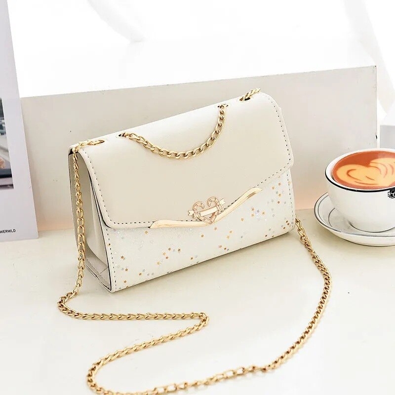 Realaiot Fashion Women Leather Small Shoulder Underarm Bag Ladies Vintage Chain Pendant Solid Zipper Mini Purse Handbag Bolsa Feminina