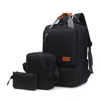 Realaiot 3 In 1 Piece Set College Student School Bag Large Capacity Men Laptop Backpack Multi Functional Computer Bag mochila