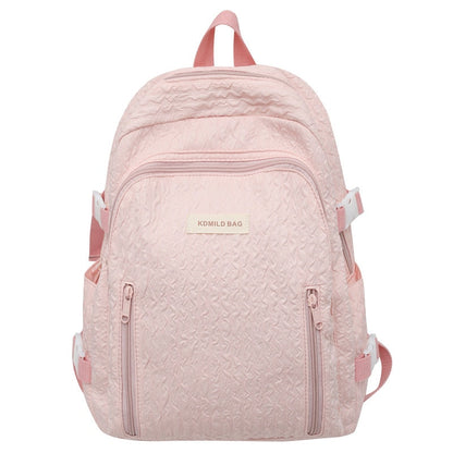 Realaiot Lady Leisure Pink Women Kawaii New Nylon Laptop Book Bag Trendy Girl Travel School Bag Fashion Cute Female College Backpack Cool