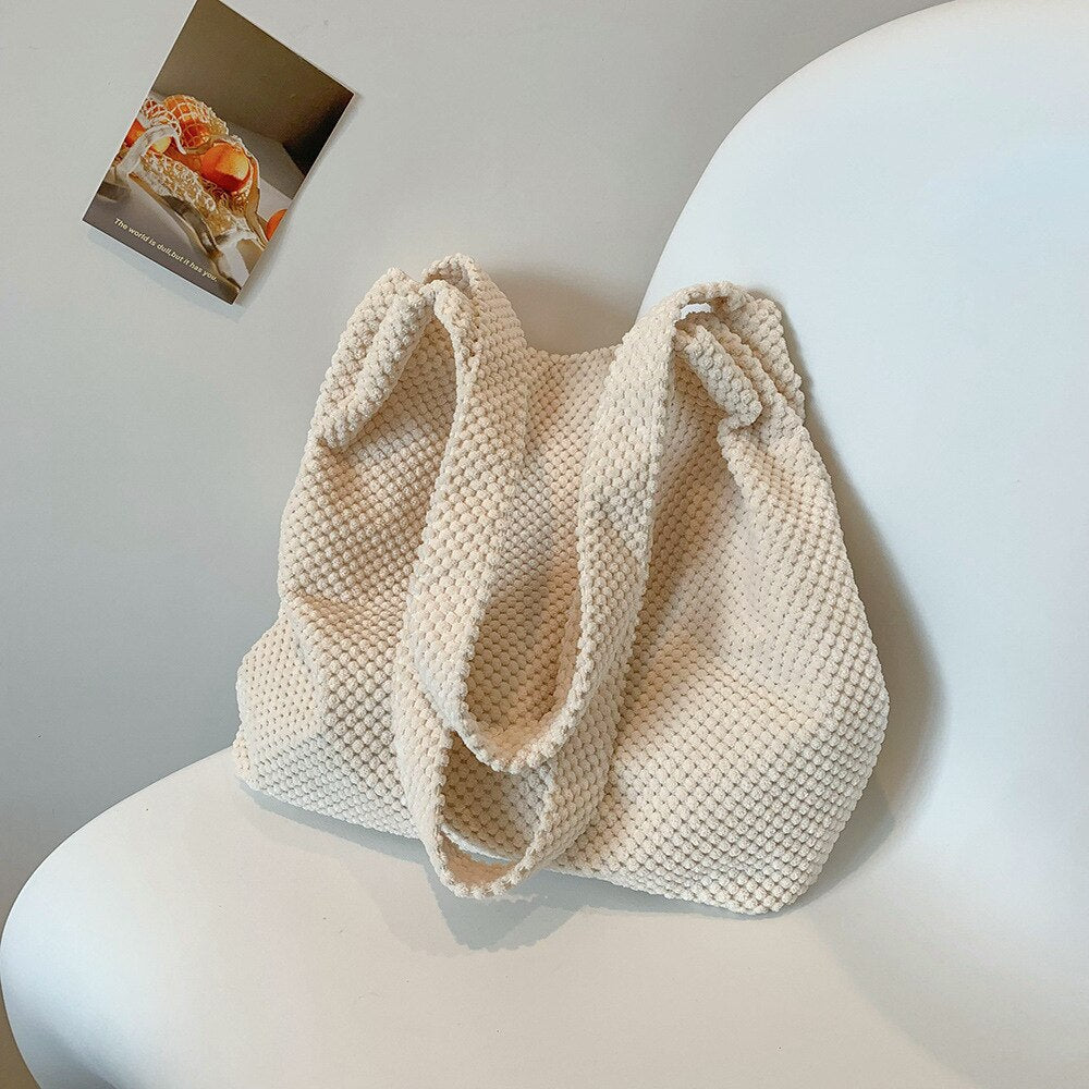Realaiot Brand Designer Knitting Women's Shoulder Bag Fashion Simple Crossbody Bag Bucket Handbag Trend