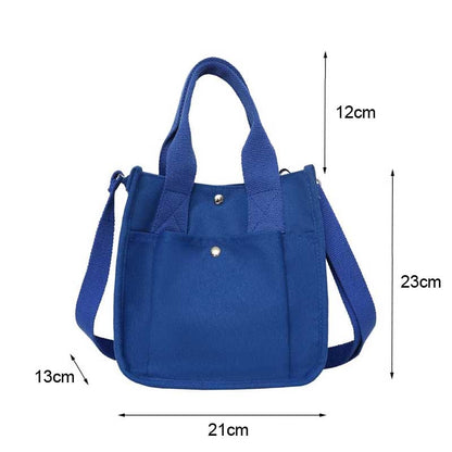 Realaiot Fashion Handbag Female Canvas Casual Tote Student Shoulder Bag Solid Color Messenger Bags Magnetic Buckle