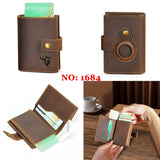 Cyflymder Male Genuine Leather Design Fashion Slim Wallet Front Pocket Money Clip Mini Purse For Men