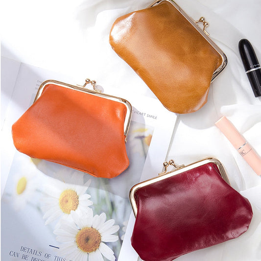 Cyflymder New Vintage Women Cowhide Wallets Female Genuine Leather Purses Portable Large Capacity Money Bag Small Coin Purse Card Holders