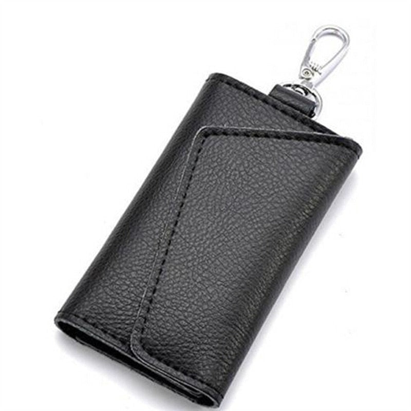 Cyflymder Leather Keychain Men Women Key Holder Organizer Pouch PU Case Split Car Key Wallet Housekeeper Key Case Mini Card Bag