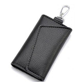 Cyflymder Leather Keychain Men Women Key Holder Organizer Pouch PU Case Split Car Key Wallet Housekeeper Key Case Mini Card Bag