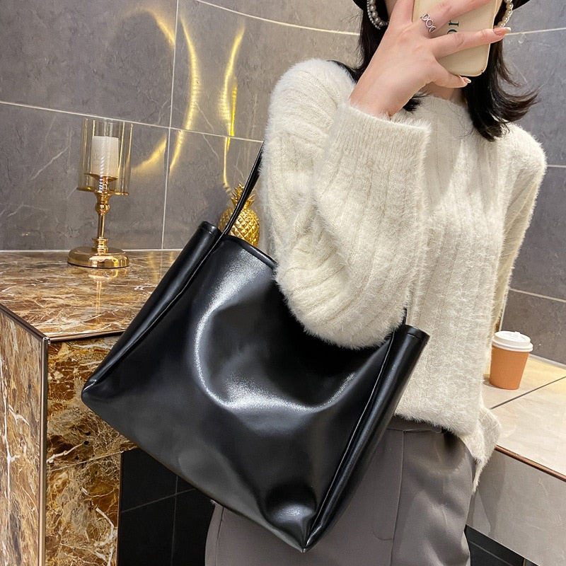 Cyflymder New Trendy Tote Bag Simple Temperament Western Style Large Capacity Shoulder Bag Casual Shopping Bag Luxury Designer Handbag