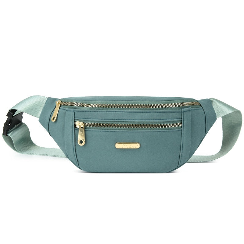 Realaiot Waist Bags for Women Oxford Leisure Color Waist Bag Shoulder Crossbody Chest Bags Handbags All-match Messenger Belt Bags