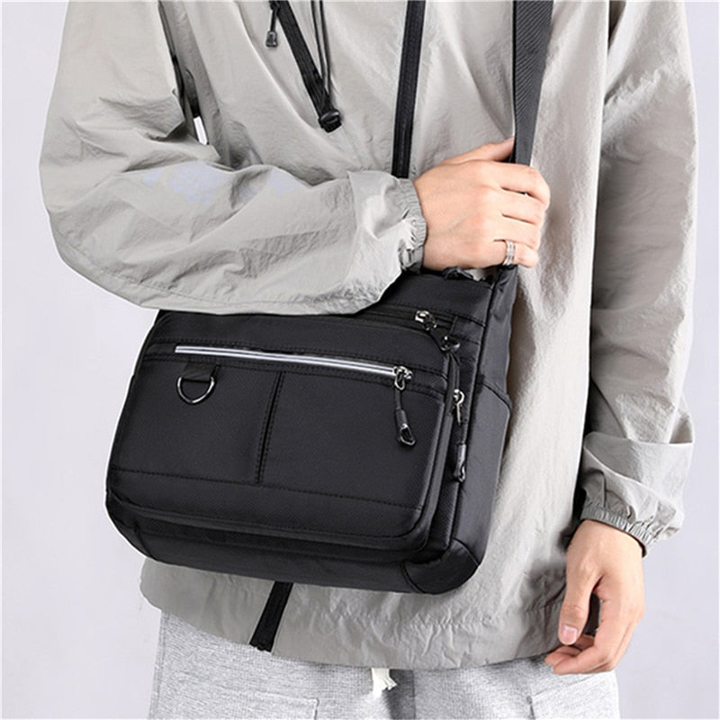Cyflymder New Shoulder Men's Bag Waterproof Canvas Luxury Design Crossbody Handbag Large Capacity Messenger Bags for Men