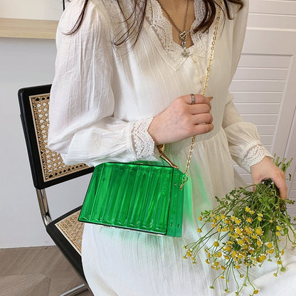 Cyflymder Luxury Designer Transparent PVC Women's Handbag Fashion Chain Crossbody Bag Box Animal Gold Handle Tote Summer New