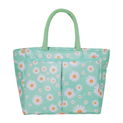 Cyflymder Oxford Cloth Large Capacity Thermal Lunch Bag Daisy Printed Food Bento Insulated Pouch Picnic Breakfast Cooler Bags for School