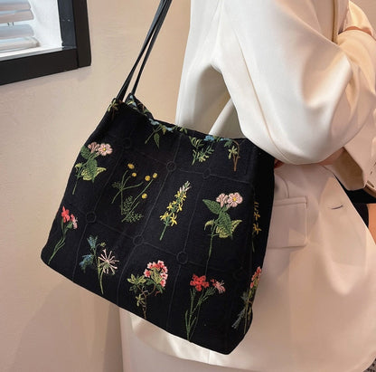 Cyflymder Luxury Brand Large Flowers Tote Bag New High-quality Fabric Women's Designer Handbag High Capacity Shoulder Bags