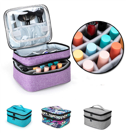 Cyflymder new Nail Polish Storage Cosmetic Bag Portable Organizer Carry Case 30 Bottles Essential Oil Bag bolsa de almacenamiento