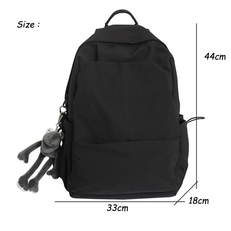 Cyflymder New Waterproof Nylon Women Backpack Solid Color School Backpack for Teenager Girls Boys Female Large Capacity Men Book Bag