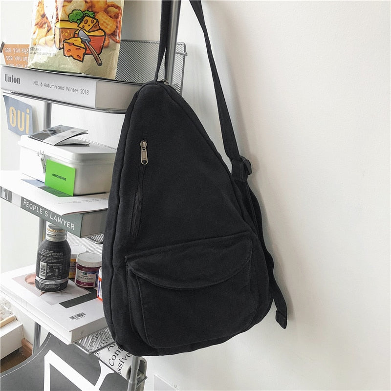 Realaiot Women Shoulder Messenger Bag Canvas Crossbody New Trend Fashion Female Bag Solid Color High Quality Ladies Chest Bag New Arrival