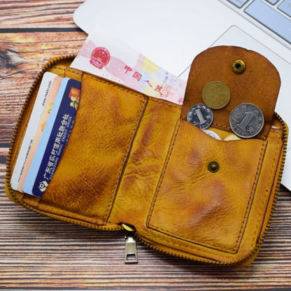 Realaiot Vintage Genuine Leather Men's Zipper Wallet Short Coin Purse Multi Function Card Holders Luxury Male Money Wallet