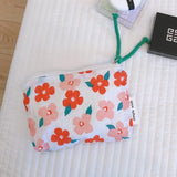 Realaiot Small Fabric Cosmetic Makeup Bag Mini Cotton Floral Organizer Bags For Women Bag Little Purse Coin Pouch Children Cosmetic Case