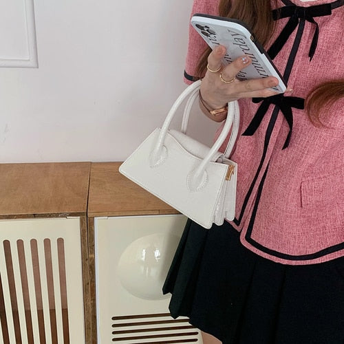 Realaiot Fashion Pink Small Square Women Clutch Purse Handbags New Simple Ladies Messenger Bag Solid Color Female Shoulder Crossbody Bags