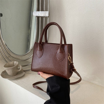 Realaiot Fashion Mini Square Bag New Vintage Handbag Literary Crowds Shoulder Messenger Bag PU Leather Luxury Crossbody Bags