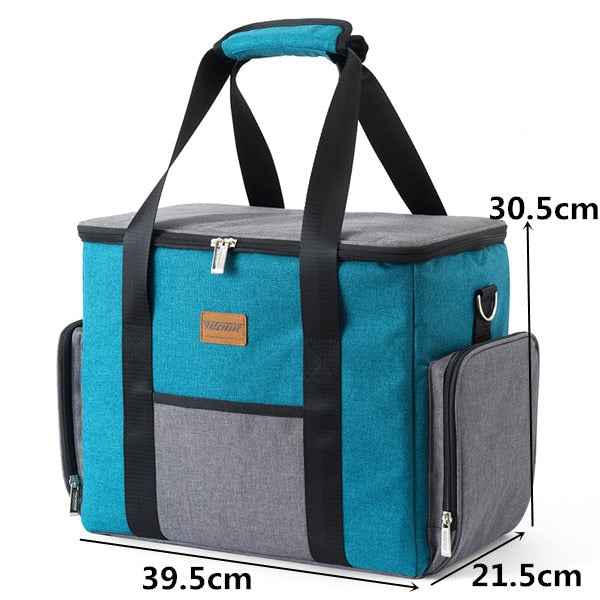 Cyflymder Men Large Shoulder Insulated Cooler Bag Women Thermal Lunch Bag Tote Portable Picnic Ice Pack Drink Food Beer Storage Container