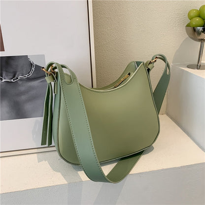 Realaiot Fashion Shoulder Bags for Women Casual Crossbody Bags PU Leather Solid Color Simple Handbags Women's Fashion Casual Bag