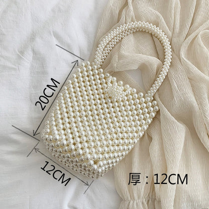 Cyflymder Mini Pearl Bag Handmade Vintage EVA Beaded Fashion Banquet Party Shoulder Bag Female Wedding Bags Luxury Women's Coin Purse