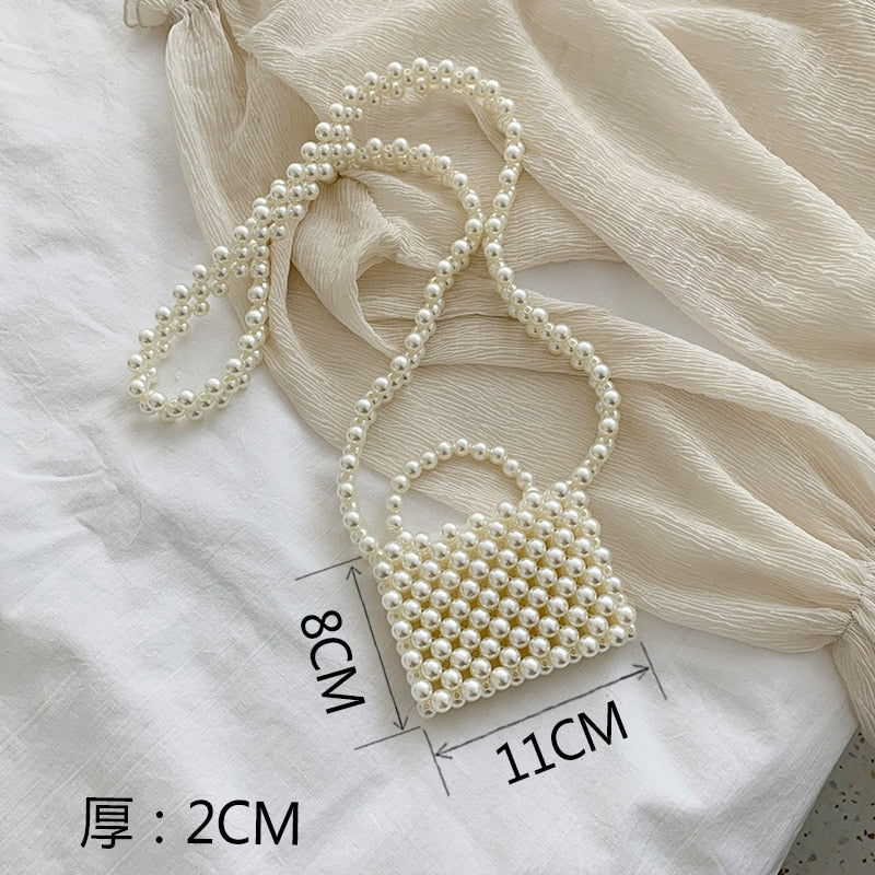 Cyflymder Mini Pearl Bag Handmade Vintage EVA Beaded Fashion Banquet Party Shoulder Bag Female Wedding Bags Luxury Women's Coin Purse