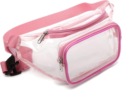 Realaiot Clear Fanny Pack Waterproof Waist Bag Tote Bag Stadium Approved Clear Purse Transparent Adjustable Belt Bag