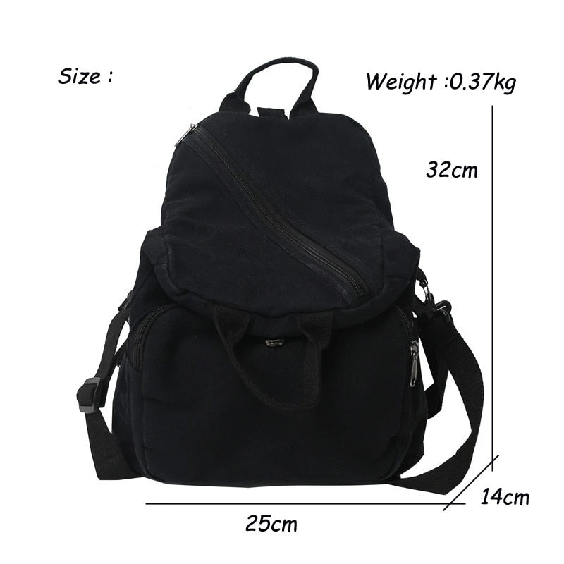 Realaiot Casual Canvas women Backpack big capacity School Bag College Student Travel Ladies hand bag Vintage Female Shoulder Bag bagpack